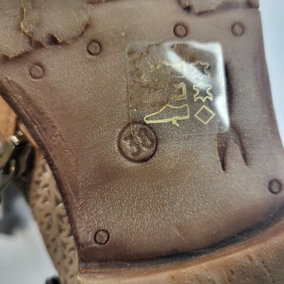 AS 98 Airstep Buckle Slouch Ankle Boots Leather Red Tan Boho Size 38 EU - Picture 14 of 14